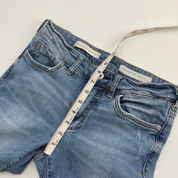 Pilcro & the Letterpress High-Rise Light Wash Flare Jeans Womens 26 Released Hem - Picture 7 of 8